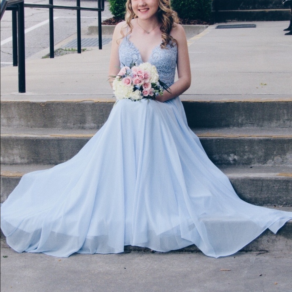 Gorgeous icy blue prom dress!! Worn once